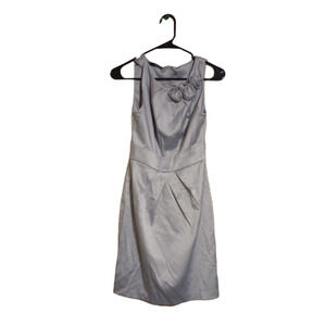 Maurices Roses Floral Sleeveless Formal Cocktail Dress Size 3/4 Silver Blue 35"L